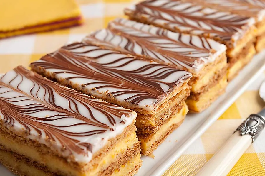 French Napoleon pastry slices