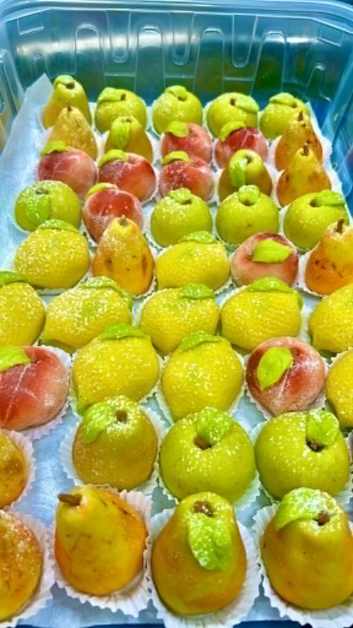 Marzipan fruit pastries