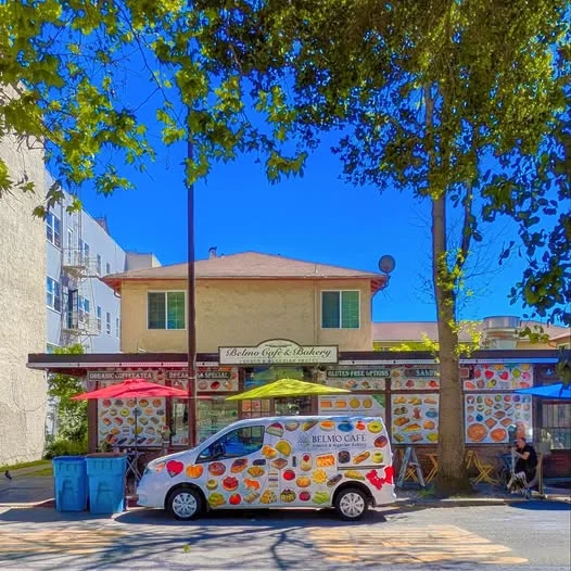 Belmo Café storefront and van in Berkeley